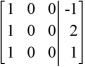 Use row operations to transform the matrix to reduced row-echelon form.   A)    B)    C)    D)   