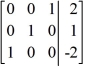 Use row operations to transform the matrix to reduced row-echelon form.   A)    B)    C)    D)   
