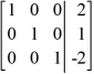 Use row operations to transform the matrix to reduced row-echelon form.   A)    B)    C)    D)   