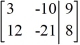 Perform the row operation   +   ?   <sub> </sub>on the matrix and write the resulting matrix.   A)    B)    C)    D)   