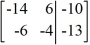 Perform the row operation -2   +   ?   <sub> </sub>on the matrix and write the resulting matrix.   A)    B)    C)    D)   