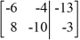 Perform the row operation -2   +   ?   <sub> </sub>on the matrix and write the resulting matrix.   A)    B)    C)    D)   