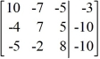 Perform the row operation -6   +   ?   <sub> </sub>on the matrix and write the resulting matrix.   A)    B)    C)    D)   