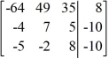 Perform the row operation -6   +   ?   <sub> </sub>on the matrix and write the resulting matrix.   A)    B)    C)    D)   