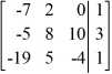 Perform the row operations   on the matrix and write the resulting matrix.   A)    B)    C)    D)   