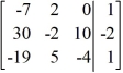 Perform the row operations   on the matrix and write the resulting matrix.   A)    B)    C)    D)   