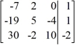 Perform the row operations   on the matrix and write the resulting matrix.   A)    B)    C)    D)   