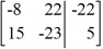 Write the system of equations as represented by the augmented matrix. Utilize the variables x and y.   