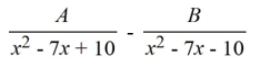 Select the form of the partial fraction decomposition for the given rational expression. Do not solve for the constants.   A)    B)    C)    D)     