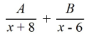 Select the form of the partial fraction decomposition for the given rational expression. Do not solve for the constants.   A)    B)    C)    D)   