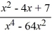 Select the form of the partial fraction decomposition for the given rational expression. Do not solve for the constants.   A)    B)    C)    D)   