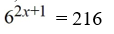 Solve the exponential equation exactly for x.   A)  3/2 B)  217/2 C)  1 D)  2