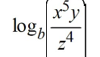 <strong>Write the expression as a sum or difference of logarithms. </strong> A) B) C) D)