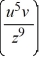 <strong>Write the expression as a single logarithm. 5log u - log v - 9log z</strong> A) log B) log C) log D) log