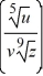 <strong>Write the expression as a single logarithm. 5log u - log v - 9log z</strong> A) log B) log C) log D) log