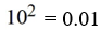 <strong>Write the logarithmic equation in its equivalent exponential form. Log 0.01 = -2</strong> A) B) C) D)