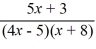 Find the domain of the rational function. F (x)  =   A)  (-?, -8)  ? (8, ?)  B)  (-?, -8)  ? (-8, 5/4)  ? (5/4, ?)  C)  (-8, 5/4)  D)  (-?, -3/5)  ? (3/5, ?) 