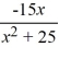 Find the domain of the function f (x)  =   . A)  (-5, 5)  B)  (-?, -5)  ? (-5, 5)  ? (5, ?)  C)  (-?, -5)  ? (5, ?)  D)  (-?, ?) 