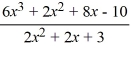 For the rational function f (x) =   , find the equation of the slant asymptote.
