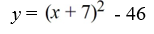 Rewrite the quadratic function in standard form by completing the square.   A)    B)    C)    D)   