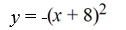The graph of y =   is reflected about the x-axis and shifted to the right 8. Write the resulting function. A)    B)    C)    D)   