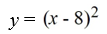 The graph of y =   is reflected about the x-axis and shifted to the right 8. Write the resulting function. A)    B)    C)    D)   