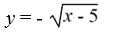The graph of y =   is reflected about the x-axis and shifted to the left 5. Write the resulting function. A)    B)    C)    D)   