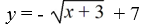 The graph of y =   is reflected about the x-axis and shifted to the right 3 and up 7. Write the resulting function. A)    B)    C)    D)   