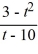 Given the function G(t)  =   , state the domain in interval notation. A)  [10, ?)  B)  (-?, 10)  ? (10, ?)  C)  (-?, ?)  D)  (-?, -10)  ? (10, ?) 