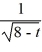 Given the function h(t)  =   , state the domain in interval notation. A)  (-?, 8] B)  (8, ?)  C)  (-?, ?)  D)  (-?, 8) 