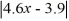 <strong>Solve the equation.   = 4.6</strong> A) {1.85} B) {-0.15, 1.85} C) {-1.85, 0.15} D) {0.15, 1.85} <div style=padding-top: 35px> 