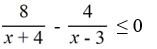 <strong>Solve the rational inequality.  </strong> A) (-4, 3) ?   B) (-?, -4] ?   C) (-?, -4] ?   D) (-4, 3] ?   <div style=padding-top: 35px> 