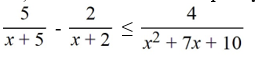Solve the rational inequality. Express the answer in interval notation.  <div style=padding-top: 35px> 
