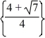 <strong>Solve the radical equation.   = 7</strong> A) {11/4} B)   C) {53/4} D) {45/4} <div style=padding-top: 35px> 