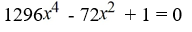 Solve the equation by introducing a substitution.   A)  {-1/36, 1/36} B)  {1/36} C)  {-1/6, 1/6} D)  {1/6}