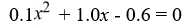 Solve using the quadratic formula. Express your answer as a decimal to two decimal places.   