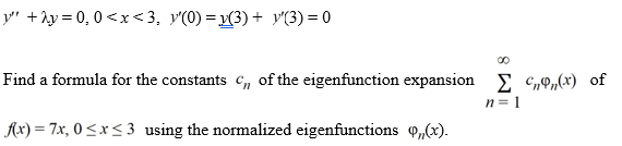 Consider the boundary value problem   