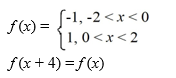 Consider the following periodic function with period 4:   Which of these is the Fourier representation for f (t) ? A)   B)   C)   D)  