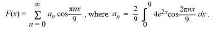 Suppose f (x) is defined by f (x) = 4   on the interval [0, 9]. Consider the function      Compute F   .