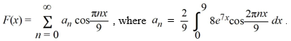 Suppose f (x) is defined by f (x) = 8   on the interval [0, 9]. Consider the function      Compute F(-8).