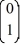 Consider the linear system   =   x. Identify which two of the following are fundamental solution vectors for this system. A)    B)    C)    D)    E)    F)   