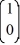 Consider the linear system   =   x. Identify which two of the following are fundamental solution vectors for this system. A)    B)    C)    D)    E)    F)   