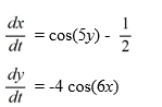Consider the following nonlinear system:   Which of the following is a complete list of the critical points of this nonlinear system? A)   B)   C)   D)   E)  