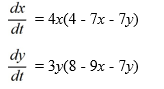  Consider this competing species model:   Which of these are critical points for this system? Select all that apply. A)    \left(0, \frac{4}{7}\right)    B)    \left(\frac{4}{7}, 0\right)    C)    \left(0, \frac{8}{7}\right)    D)    \left(0, \frac{7}{8}\right)    E)    \left[-\frac{4}{7}, 0\right)    F)    \left(0,-\frac{8}{7}\right)    G)    (0,0)    H)    \left(2,-\frac{10}{7}\right)  