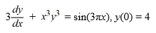 Consider the following initial value problem   How would you need to rewrite this problem in order to apply the Runge-Kutta 4th order method to approximate the solution of this problem at a value of x? A)   B)   C)   D)  