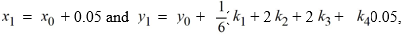 Consider the following initial value problem    The following question pertains to the various computational steps and identifications involved in applying Runge-Kutta's 4th order method to evaluate y(0.15) . To compute    identify the parameter below. In what follows,   K<sub>2</sub> = ________ A)   B)   C)   D)  