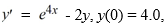 Given the initial value problem   how many steps n are needed for the RK method to find an approximation for y(1.8)  using a step size of h = 0.010? N = ________ A)  n = 100 B)  n = 180 C)  n = 90 D)  n = 360