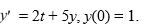  <strong>Consider the initial value problem   This question is related to using the predictor-corrector method to estimate the solution y(0.2) using a step size of h = 0.05. Which of the following is the correct formula for  </strong> A)   t_{i}+t_{i-1}=0.05   B)   t_{i}-0.05 t_{i-1}=0   C)   t_{i}-t_{i-1}=0.05   D)   t_{i}=0.05   <div style=padding-top: 35px>  