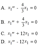 Consider this system of first-order differential equations:     (i) Transform this system into a second-order differential equation whose solution is X<sub>1</sub> .     (ii) Find the general solution of the differential equation in part (i). (iii) Use your solution in (ii) to now find X<sub>2</sub>.