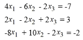 Consider the following system of linear equations:     What is the augmented matrix for this system?